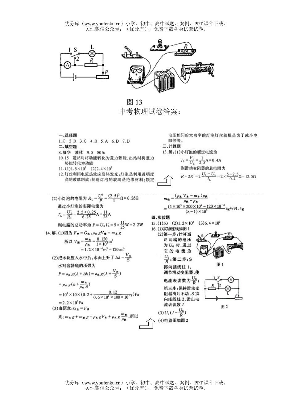 初中九年级物理中考16试卷_第3页