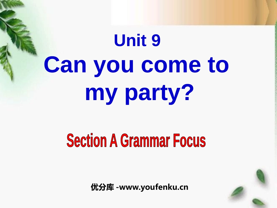 《Can you come to my party?》PPT课件_第1页