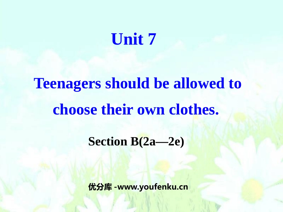 《Teenagers should be allowed to choose their own clothes》PPT课件_第1页
