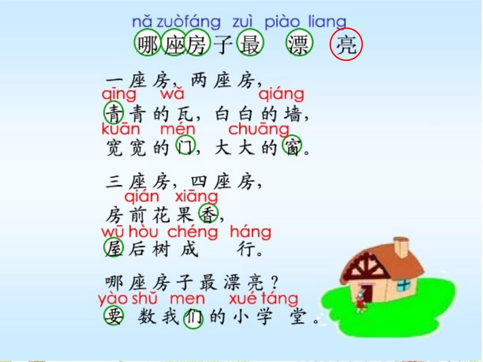 《哪座房子最漂亮》PPT课件[鲁教版一年级语文上册]_第3页
