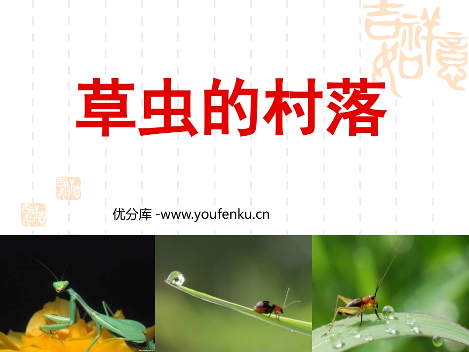《草虫的村落》PPT课件[鲁教版五年级语文上册]_第1页