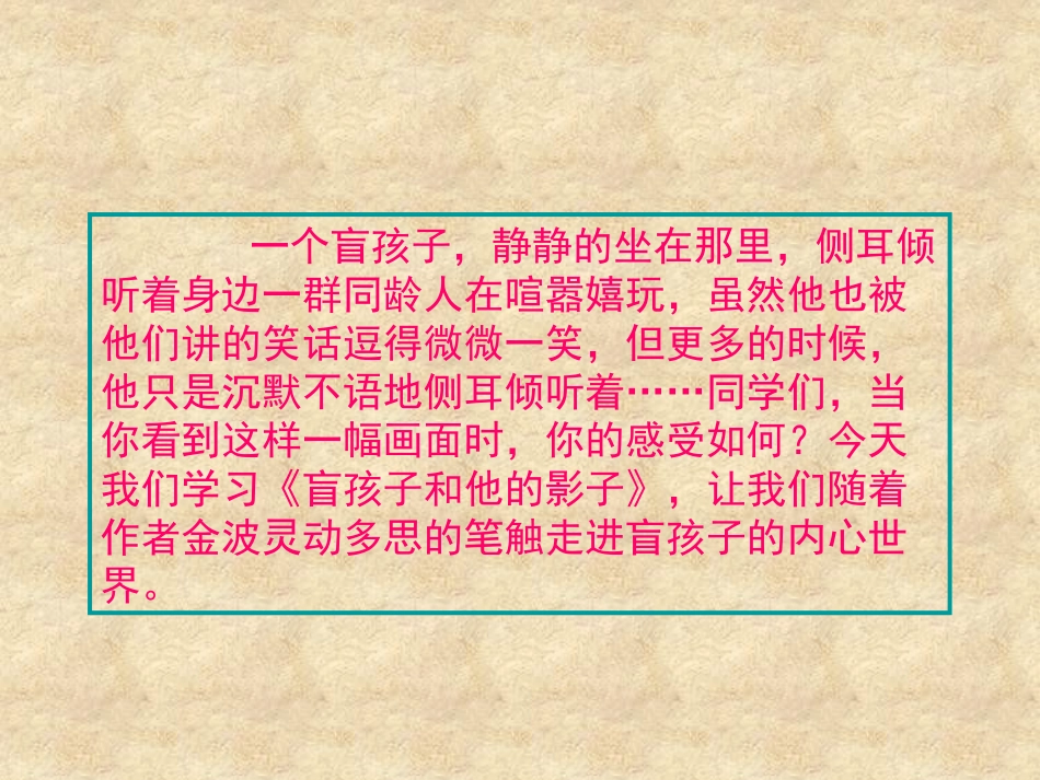 《盲孩子和他的影子》PPT课件[鲁教版六年级语文上册]_第3页