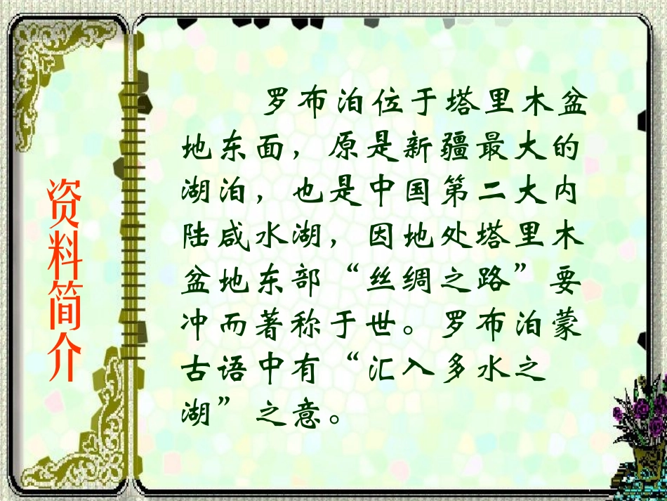 《罗布泊,消逝的仙湖》PPT课件[鲁教版七年级语文上册]_第3页