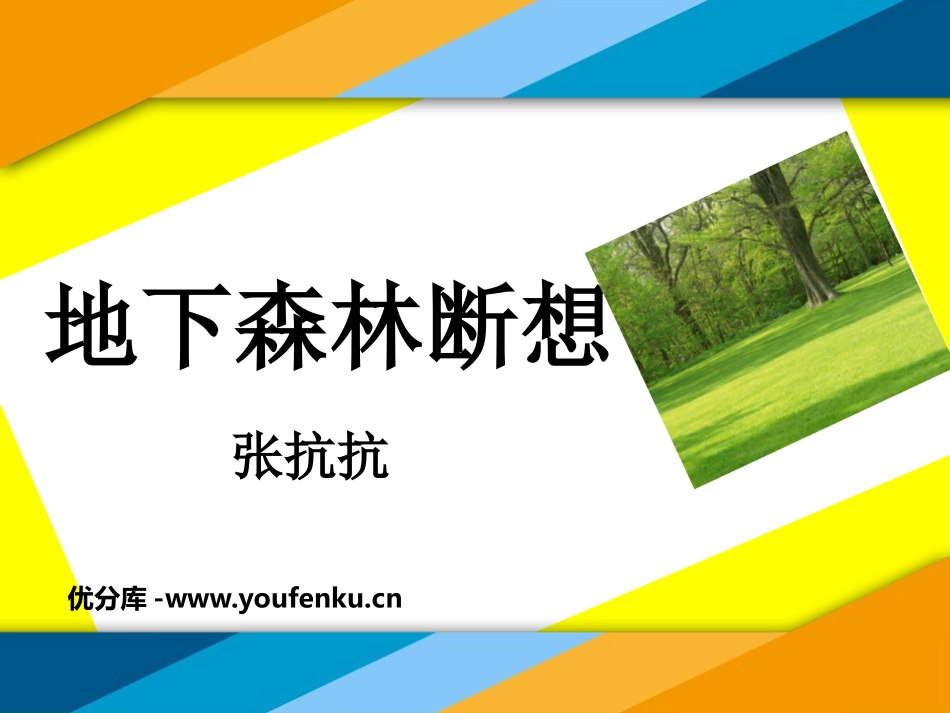 《地下森林断想》PPT课件[鲁教版九年级语文上册]_第1页