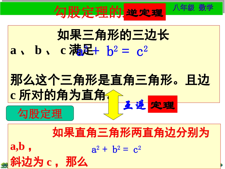 《勾股定理的逆定理》勾股定理PPT课件[人教版八年级数学]_第1页