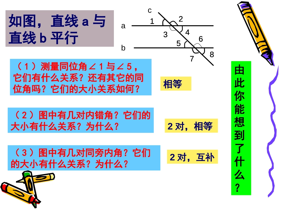 《平行线的特征》平行线与相交线PPT课件[北师大版七年级数学]_第2页