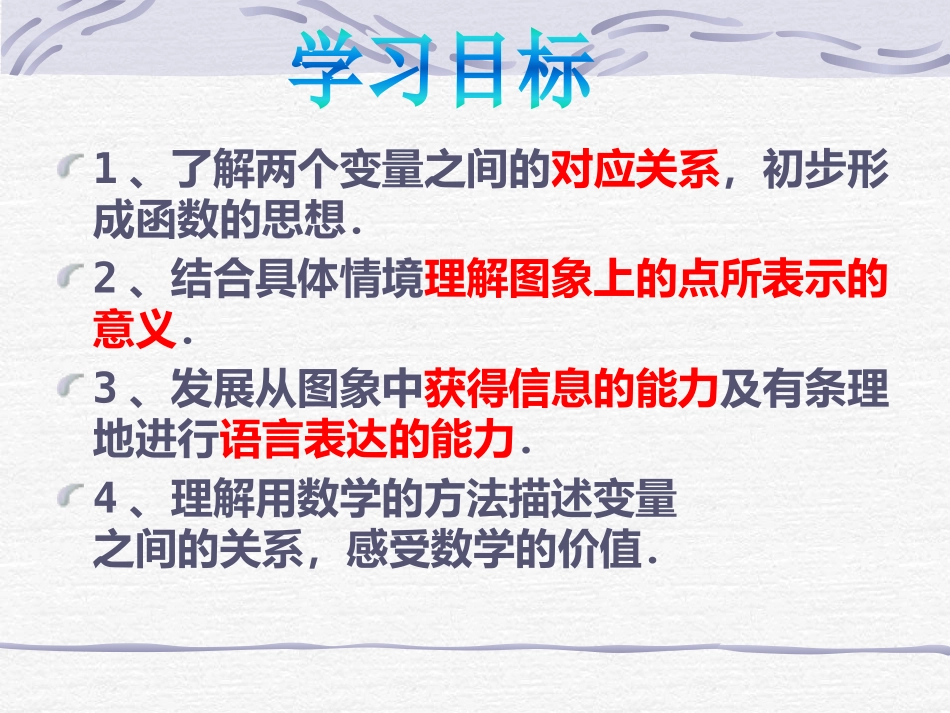 《用图象表示的变量间关系》变量之间的关系PPT课件_第2页