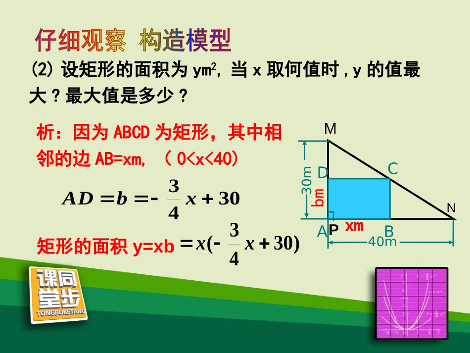 《最大面积是多少》二次函数PPT课件[北师大版九年级数学]_第3页