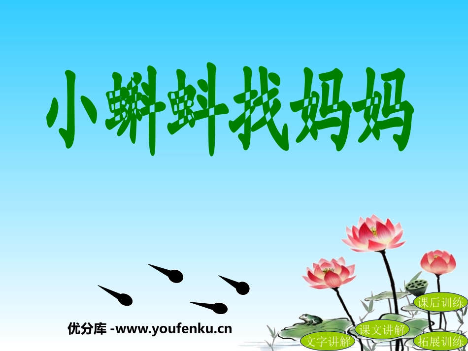 《小蝌蚪找妈妈》PPT课件[鲁教版一年级语文下册]_第1页