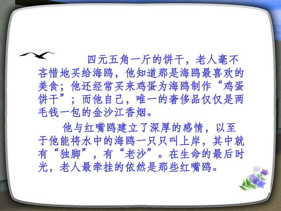 《老人与海鸥》PPT课件[鲁教版五年级语文下册]_第3页