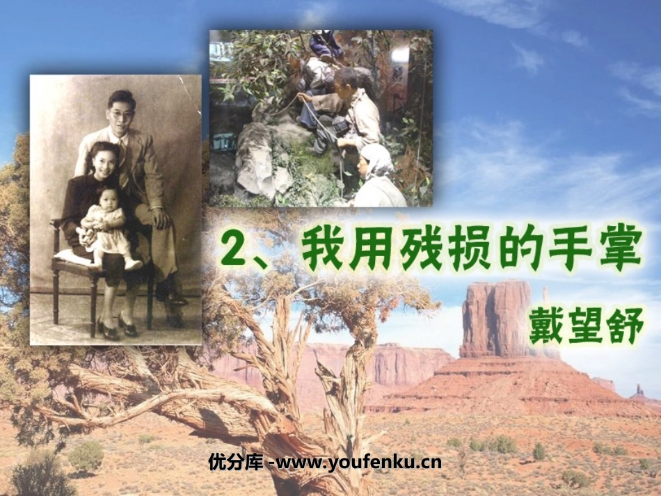 《我用残损的手掌》PPT课件[鲁教版九年级语文下册]_第1页