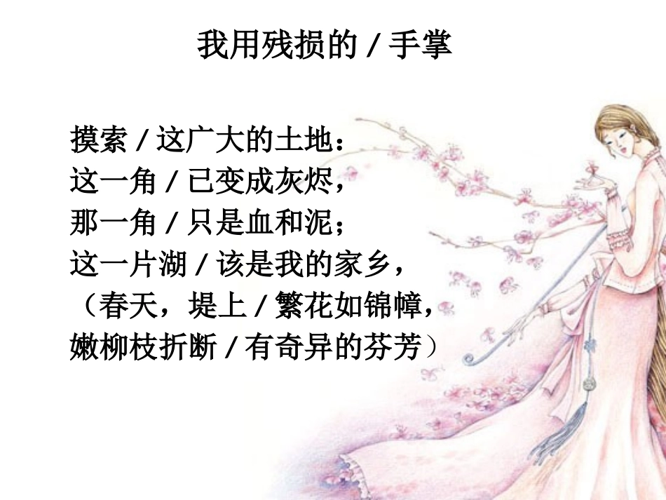 《我用残损的手掌》PPT课件[鲁教版九年级语文下册]_第2页
