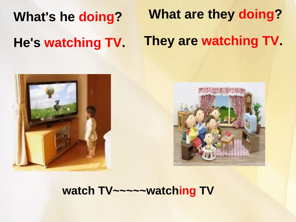《I’m watching TV》PPT课件[人教版七年级英语]_第3页