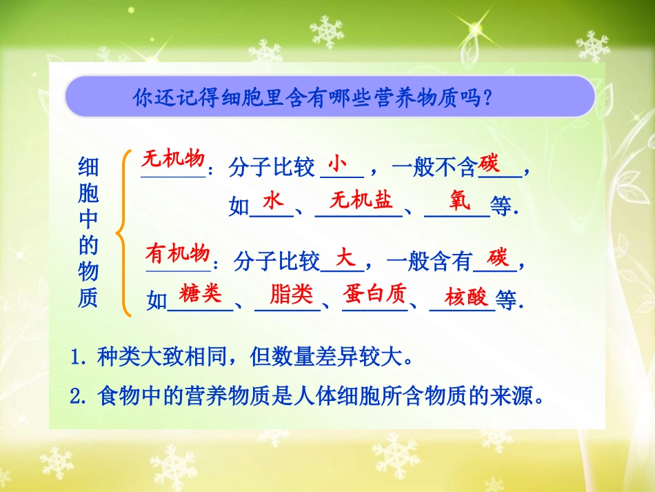 《食物中的营养物质》人体的营养PPT课件[人教版七年级生物]_第3页