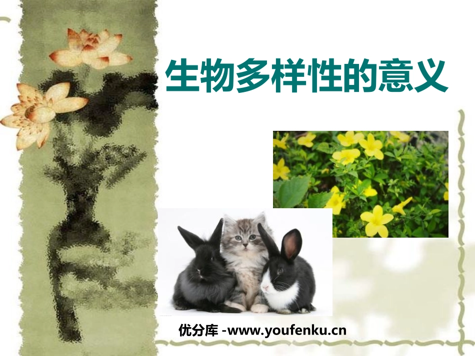 《生物多样性的意义》生物的多样性PPT课件[教科版六年级科学]_第1页