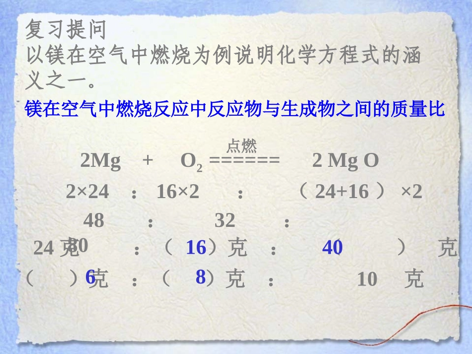 《利用化学方程式的简单计算》化学方程式PPT课件_第2页