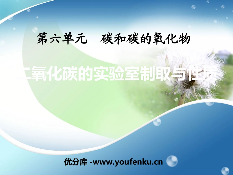 《二氧化碳的实验室制取与性质》碳和碳的氧化物PPT课件_第1页