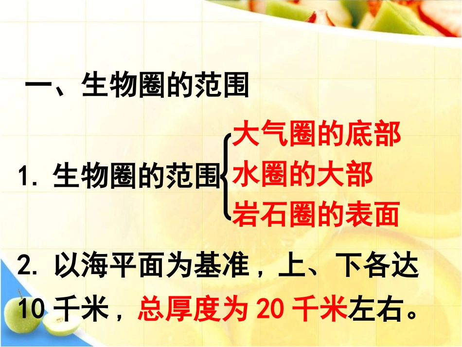 《生物圈是最大的生态系统》了解生物圈PPT课件[人教版七年级生物]_第1页