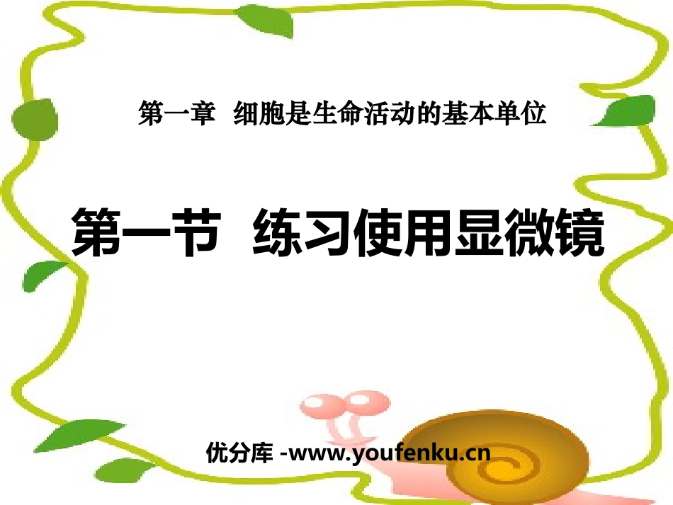 《练习使用显微镜》细胞是生命活动的基本单位PPT课件_第1页
