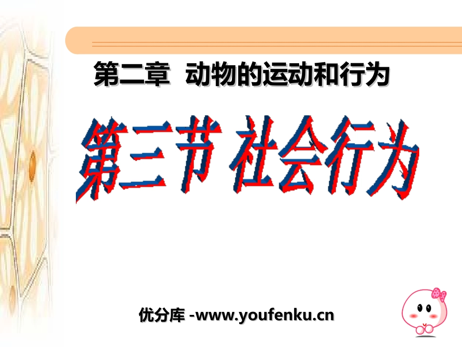 《社会行为》动物的运动和行为PPT课件[人教版八年级生物]_第1页
