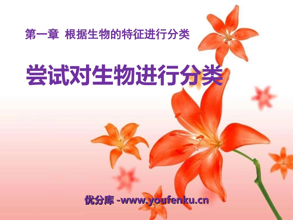 《尝试对生物进行分类》根据生物的特征进行分类PPT课件_第1页