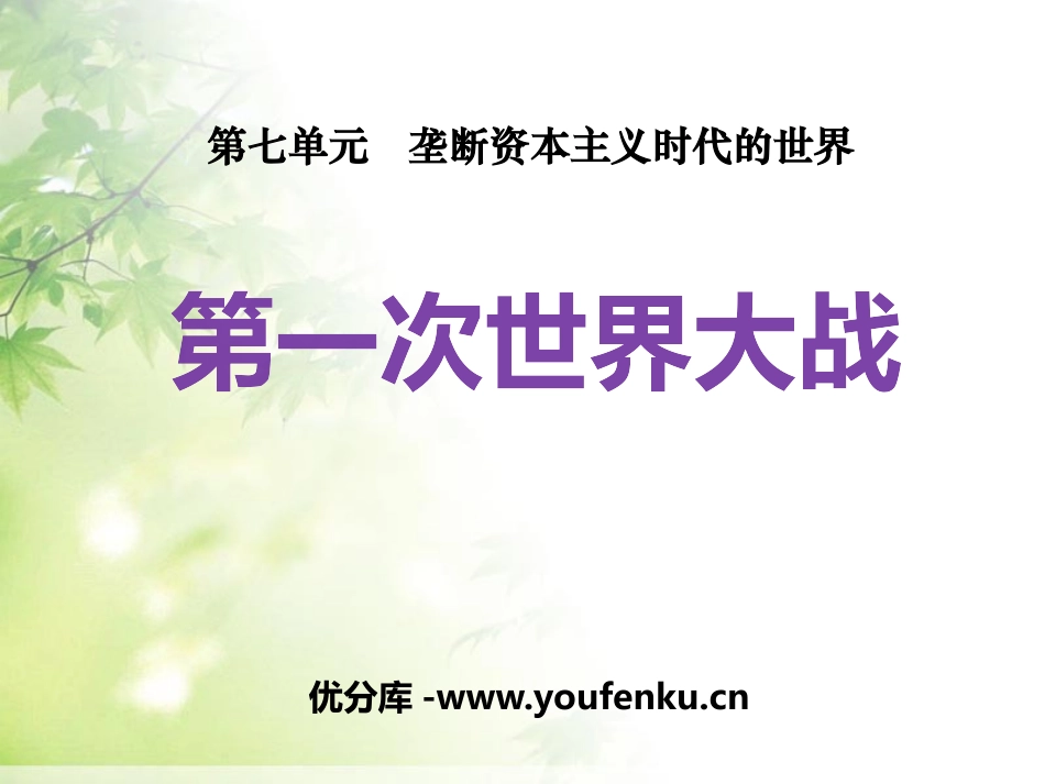 《第一次世界大战》垄断资本主义时代的世界PPT课件_第1页