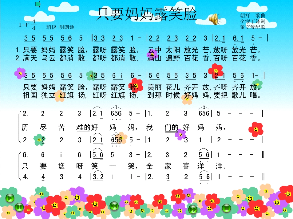 《只要妈妈露笑脸》PPT课件[四年级音乐上册]_第2页