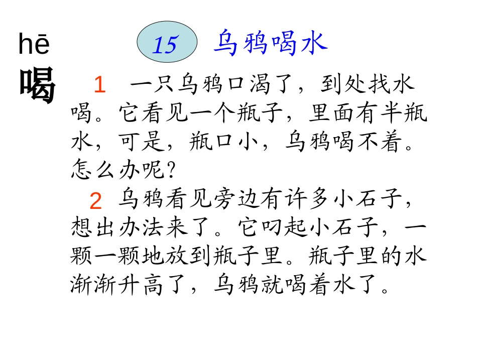 《乌鸦喝水》PPT课件[湘教版一年级语文下册]_第2页