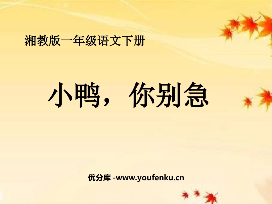 《小鸭,你别急》PPT课件[湘教版一年级语文下册]_第1页