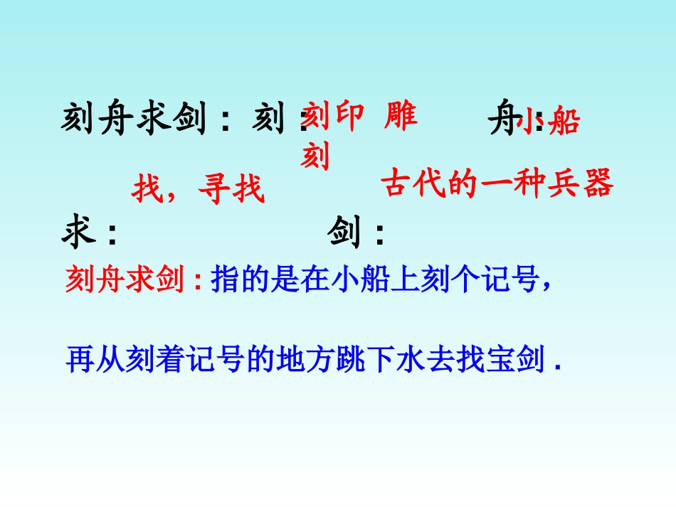 《刻舟求剑》PPT课件[湘教版三年级语文下册]_第2页