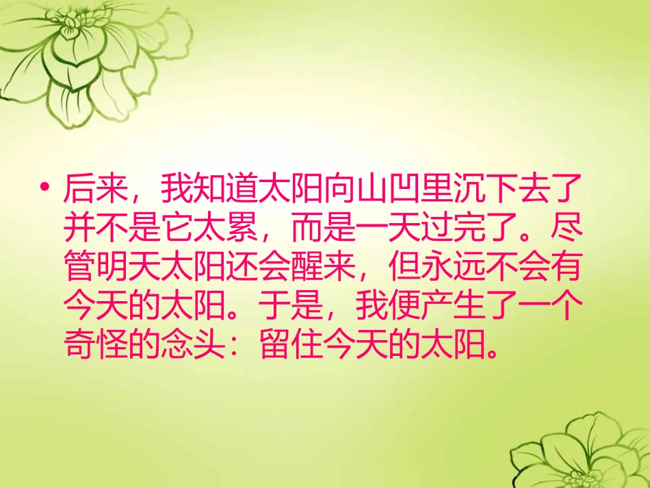 《留住今天的太阳》PPT课件[湘教版五年级语文上册]_第3页