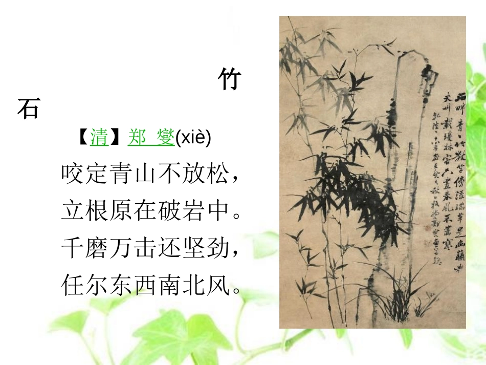 《竹石》PPT课件[湘教版六年级语文下册]_第2页
