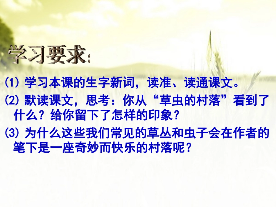 《草虫的村落》PPT课件[湘教版六年级语文下册]_第3页