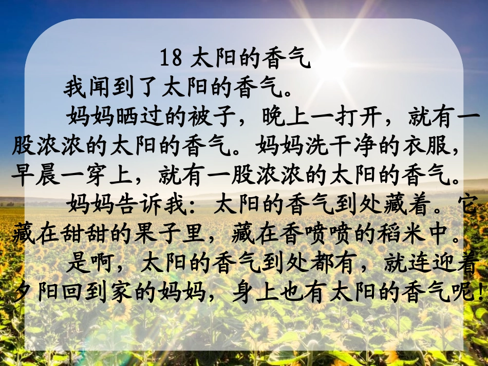 《太阳的香气》PPT课件[冀教版一年级语文上册]_第3页