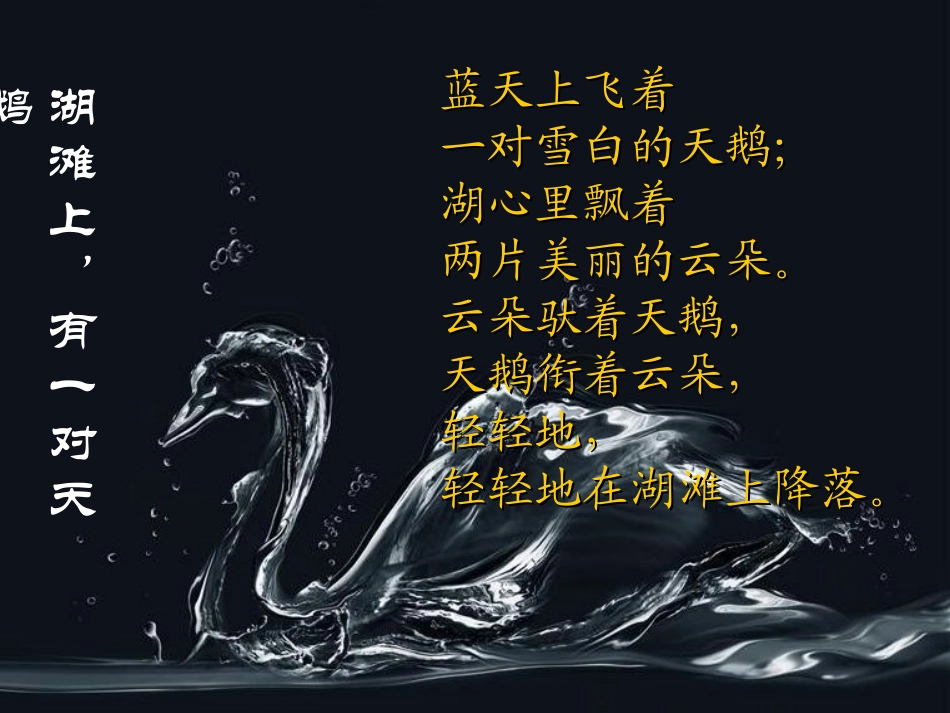 《湖滩上,有一对天鹅》PPT课件[冀教版三年级语文上册]_第1页