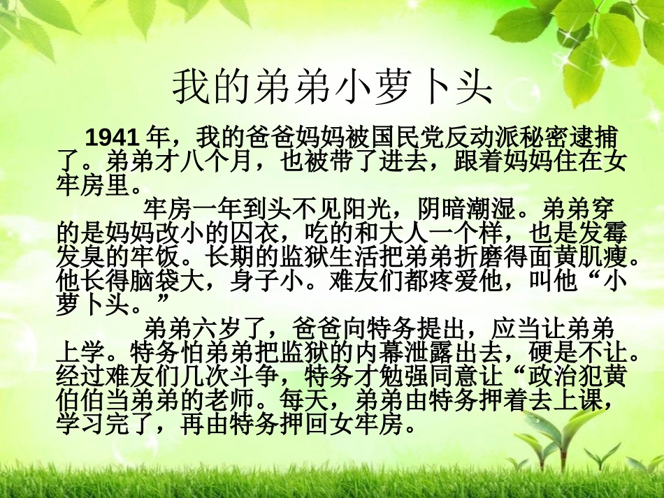 《小萝卜头的故事》PPT课件[冀教版三年级语文上册]_第3页