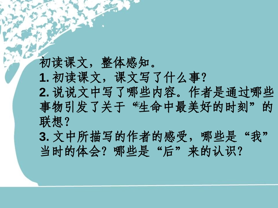 《生命中最美好的时刻》PPT课件[冀教版五年级语文上册]_第3页