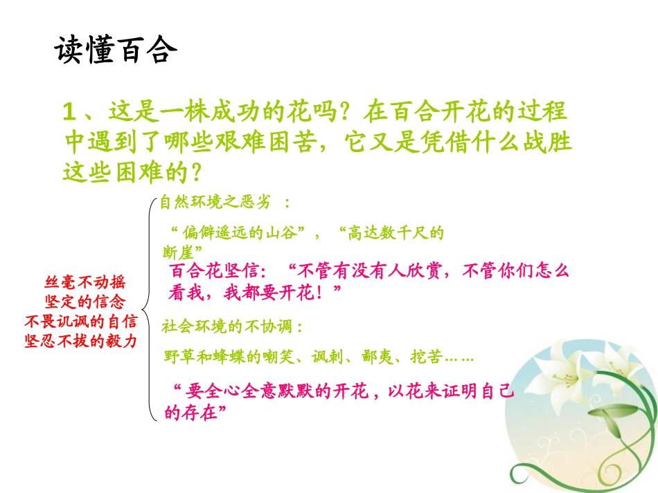 《百合花开》PPT课件[冀教版六年级语文上册]_第3页