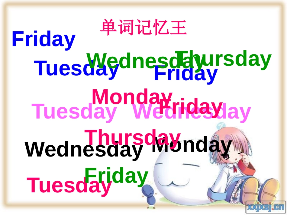 《My week》PPT课件[人教版五年级英语上册]_第3页