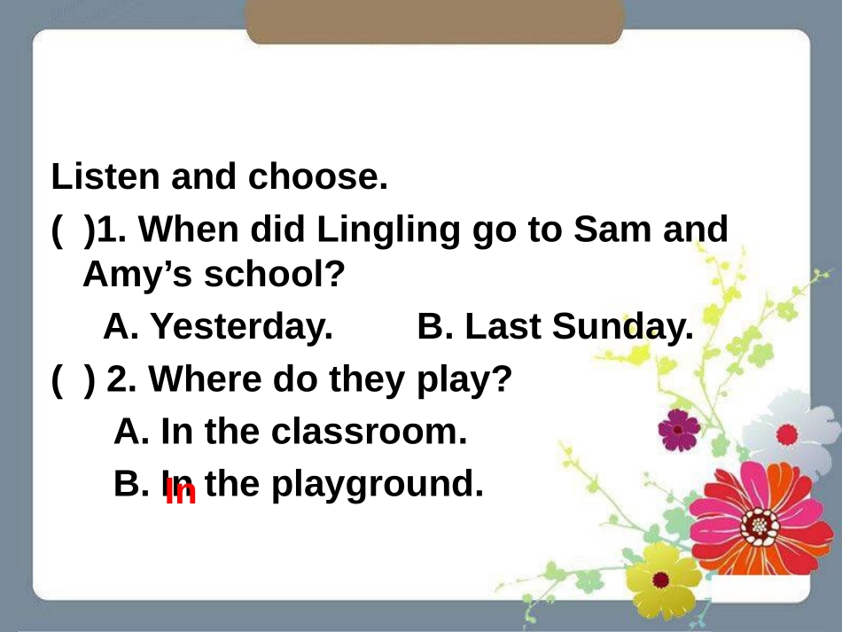 《Where did Lingling go yesterday?》PPT课件_第3页