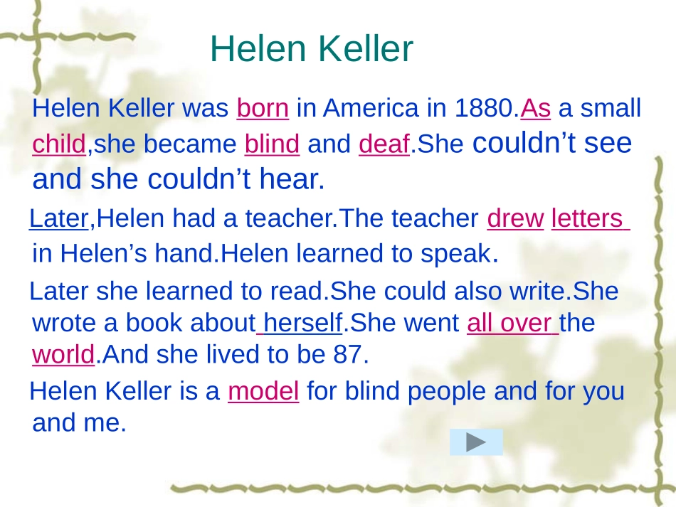 《Helen keller》PPT课件[外研版六年级英语]_第3页