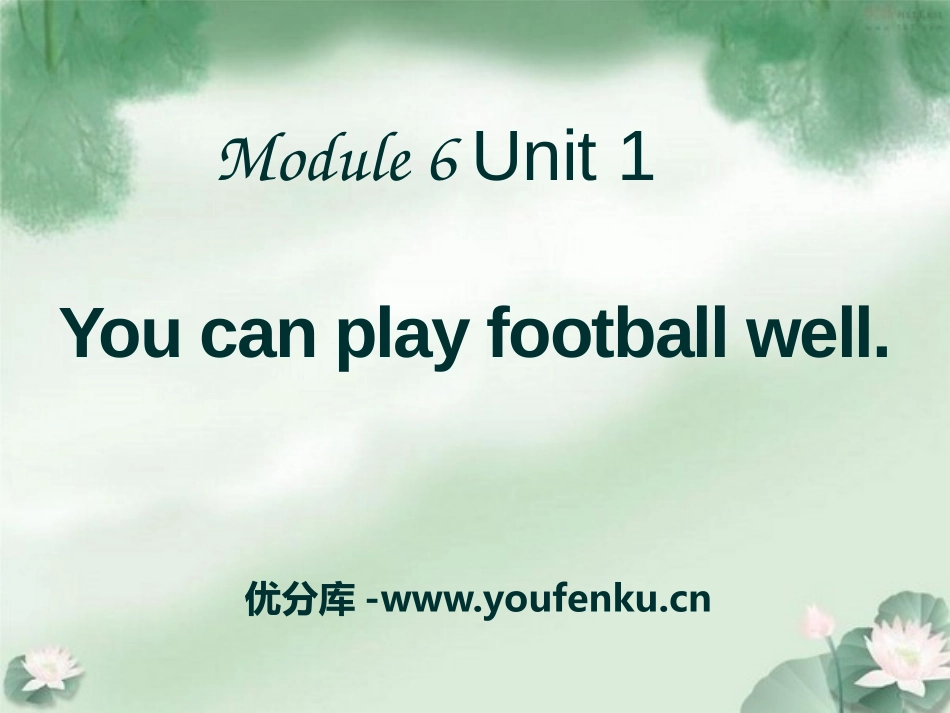 《You can play football well》PPT课件_第1页