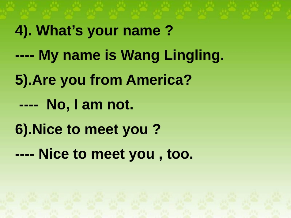 《Nice to meet you》PPT课件[外研版七年级英语]_第3页