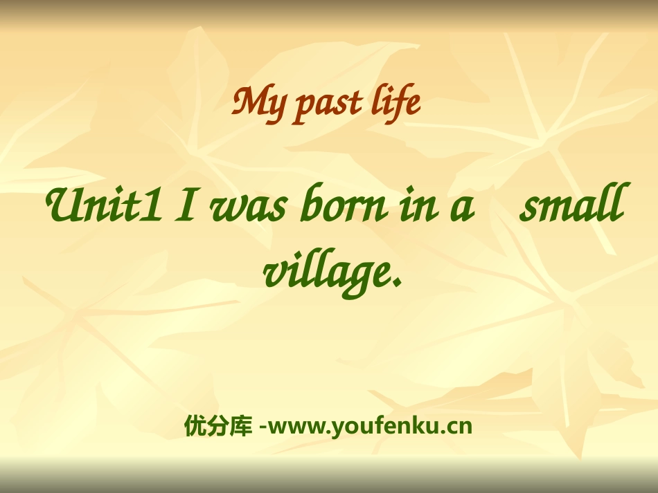 《I was born in a small village》my past life PPT课件_第1页