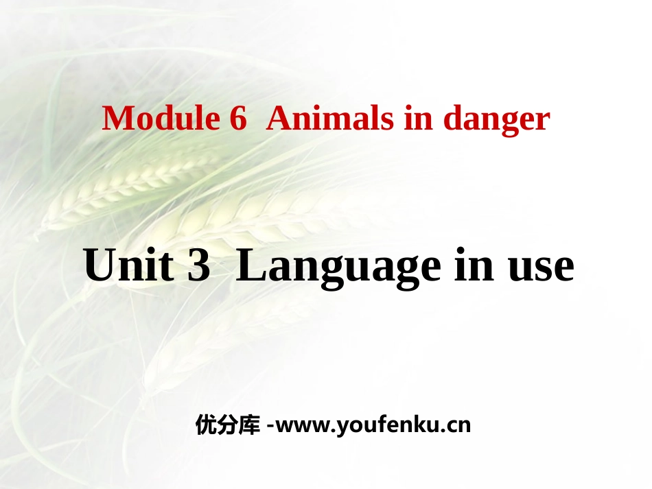《Language in use》Animals in danger PPT课件_第1页