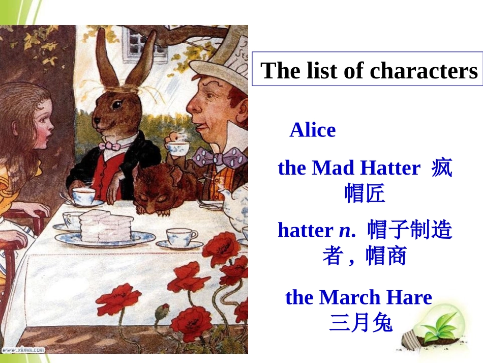 《Alice was sitting with her sister by the river》A famous story PPT课件_第3页
