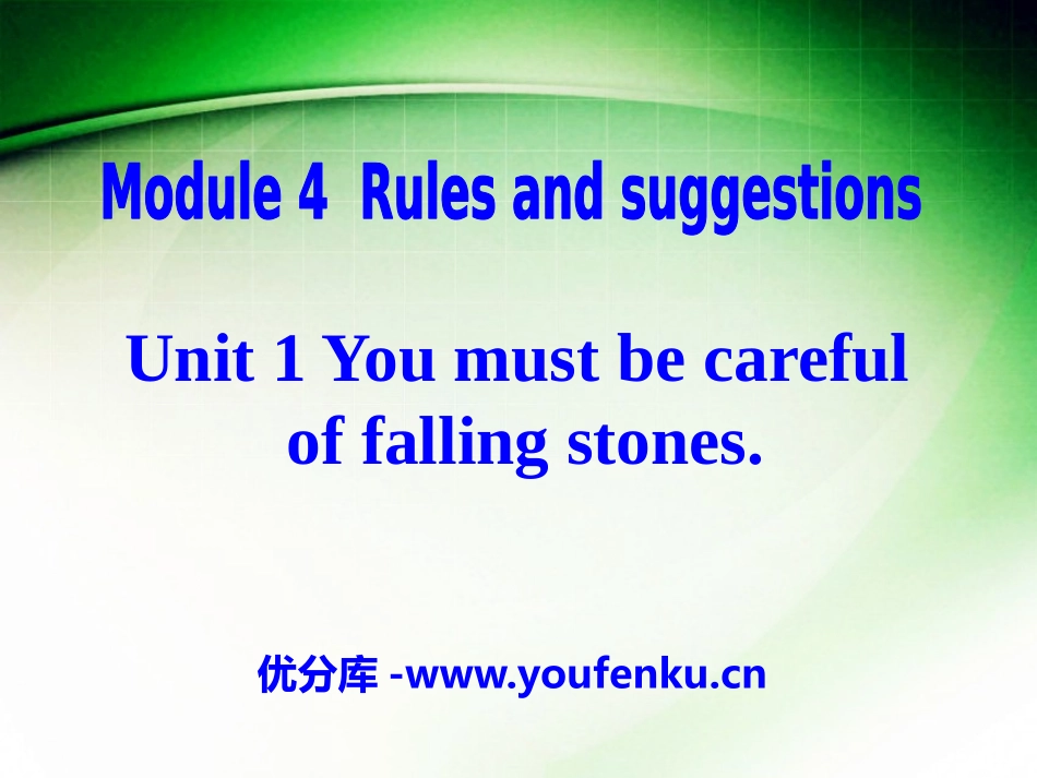 《You must be careful of falling stones》Rules and suggestions PPT课件_第1页
