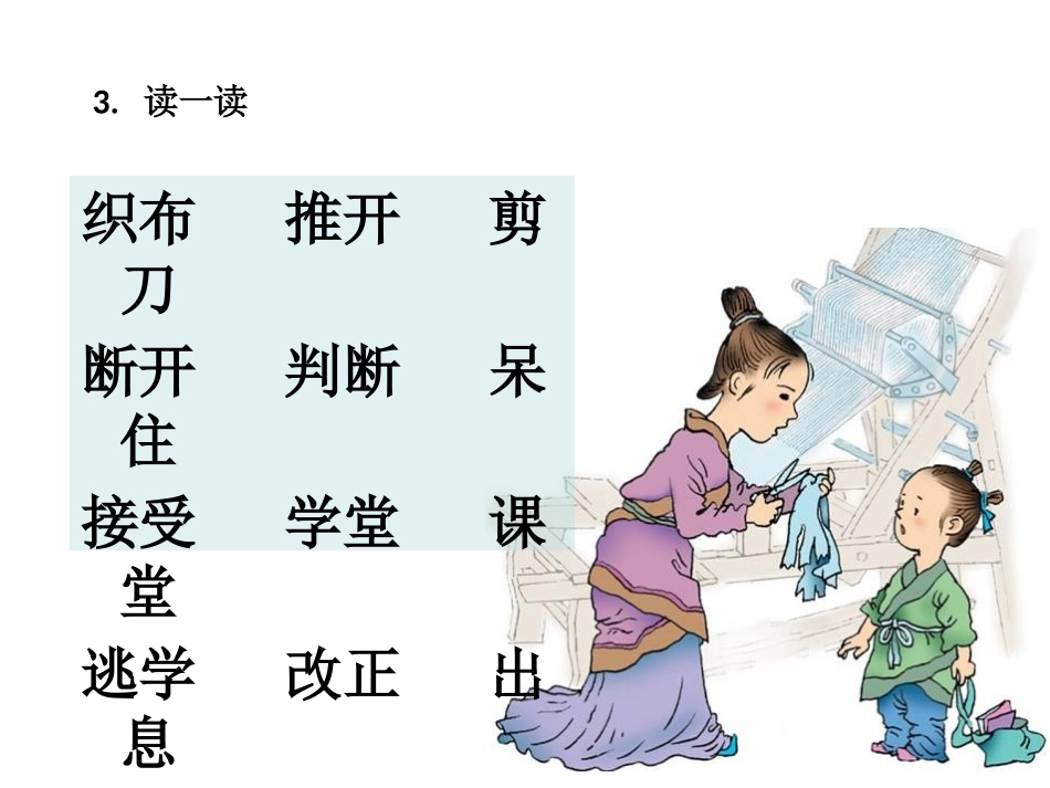 《孟母断织劝学》PPT课件[S版二年级语文上册]_第3页