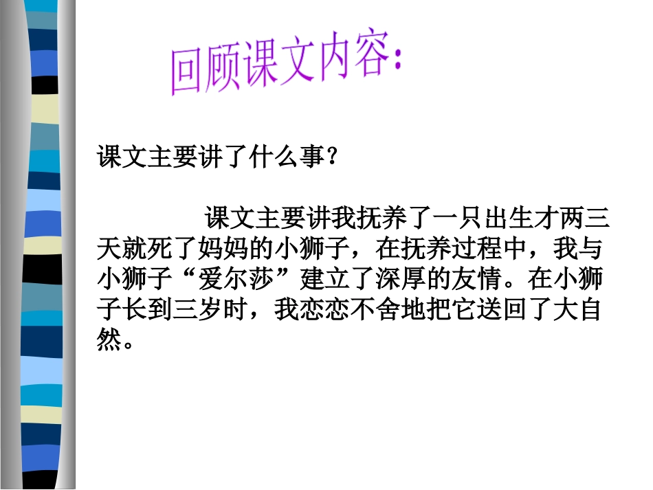 《小狮子爱尔莎》PPT课件[S版四年级语文下册]_第2页