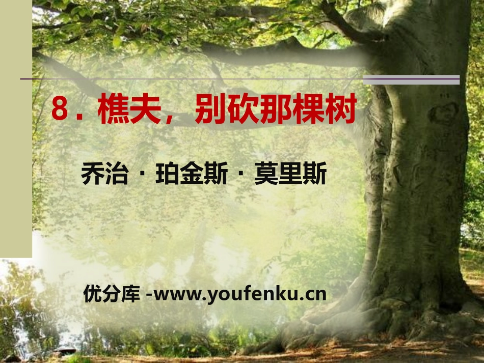 《樵夫-别砍那棵树》PPT课件[语文版八年级语文下册]_第1页